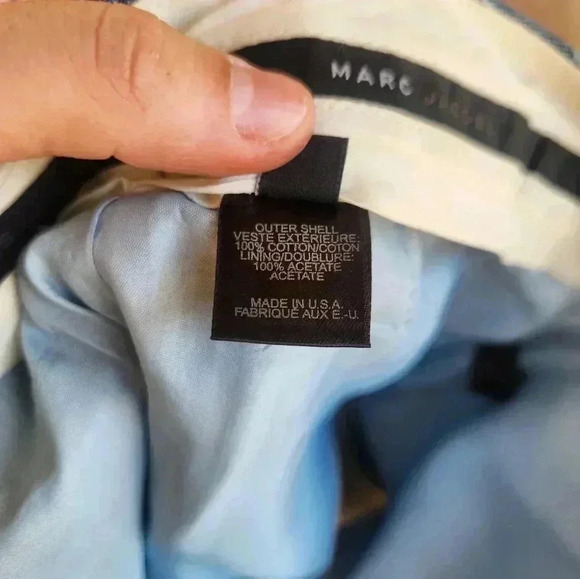 MARC JACOBS Blue Striped Front Slit Mini Skirt Size 4 Womens - Picture 8 of 8